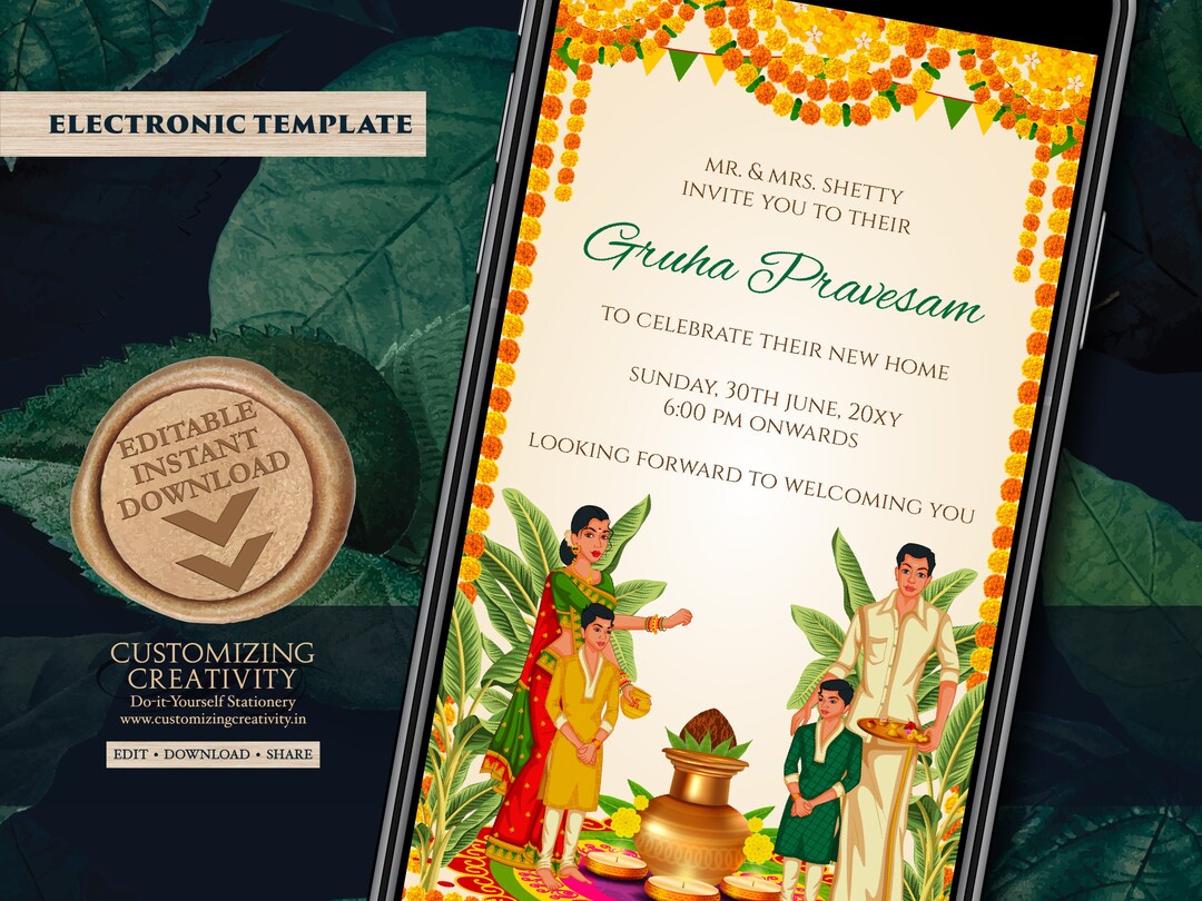 Gruhapravesam Puja Invitation Tamil Housewarming Ceremony, 49 OFF