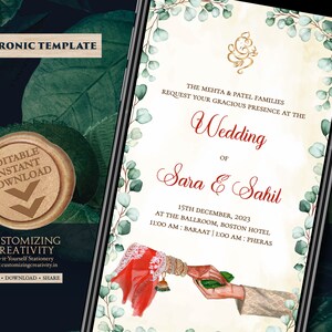 Cartes de mariage indiennes et invitations indiennes, invitations hindoues en tant qu’invitations de mariage hindoues, invitations de mariage indiennes en tant que cartes de mariage hindoues numériques