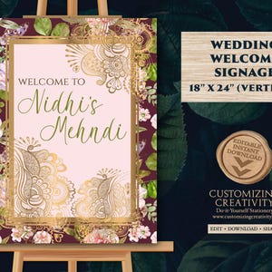 Mehndi Welcome signs & Mendhi decor sign, Mehendi decor sign as Mehendi signs, Mendhi Welcome signs, Mehndi Decor Signs as Mehndi poster