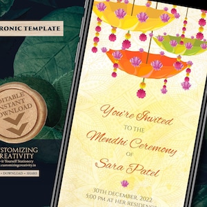 Henna Night invitations Electronic DIY & Digital Mehndi invites, Mehndi invitations, Mendhi invites as Henna Party invites, Mehndi Invites