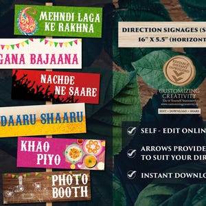 Desi Wedding decor as Mehendi decor, Sangeet decor as Haldi decoration, Mehndi Welcome signs as Dholki decor, Mehndi decor & Mehndi Signs