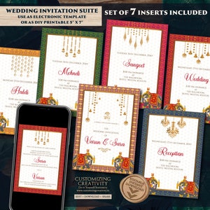 Faire-part de mariage indien gujarati Kankotri, faire-part de mariage hindou comme carte de mariage numérique hindoue, faire-part de mariage hindou Mariage indien
