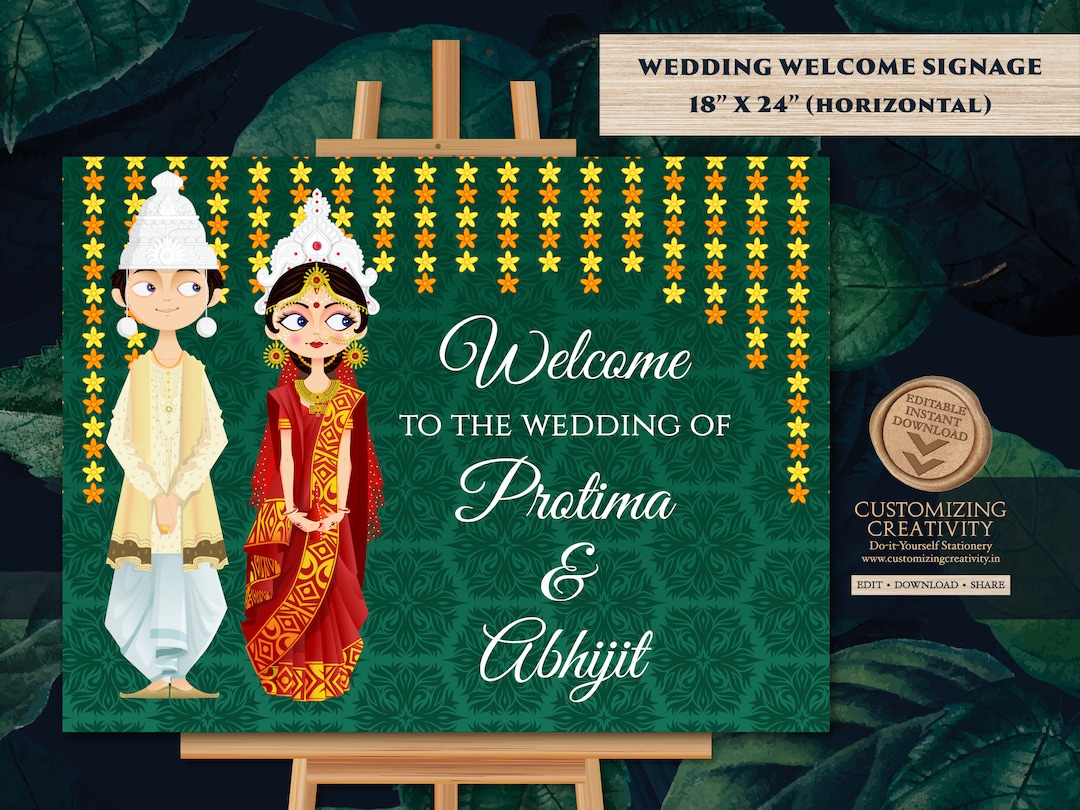 Bengali Wedding Sign Indian Bengali Sign Hindu, Hindu