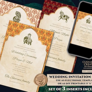 Indian Wedding Invitations as Elephant Invitation Indian, Peacock invitations Wedding as Indian invitations Hindu wedding, Indian Invites