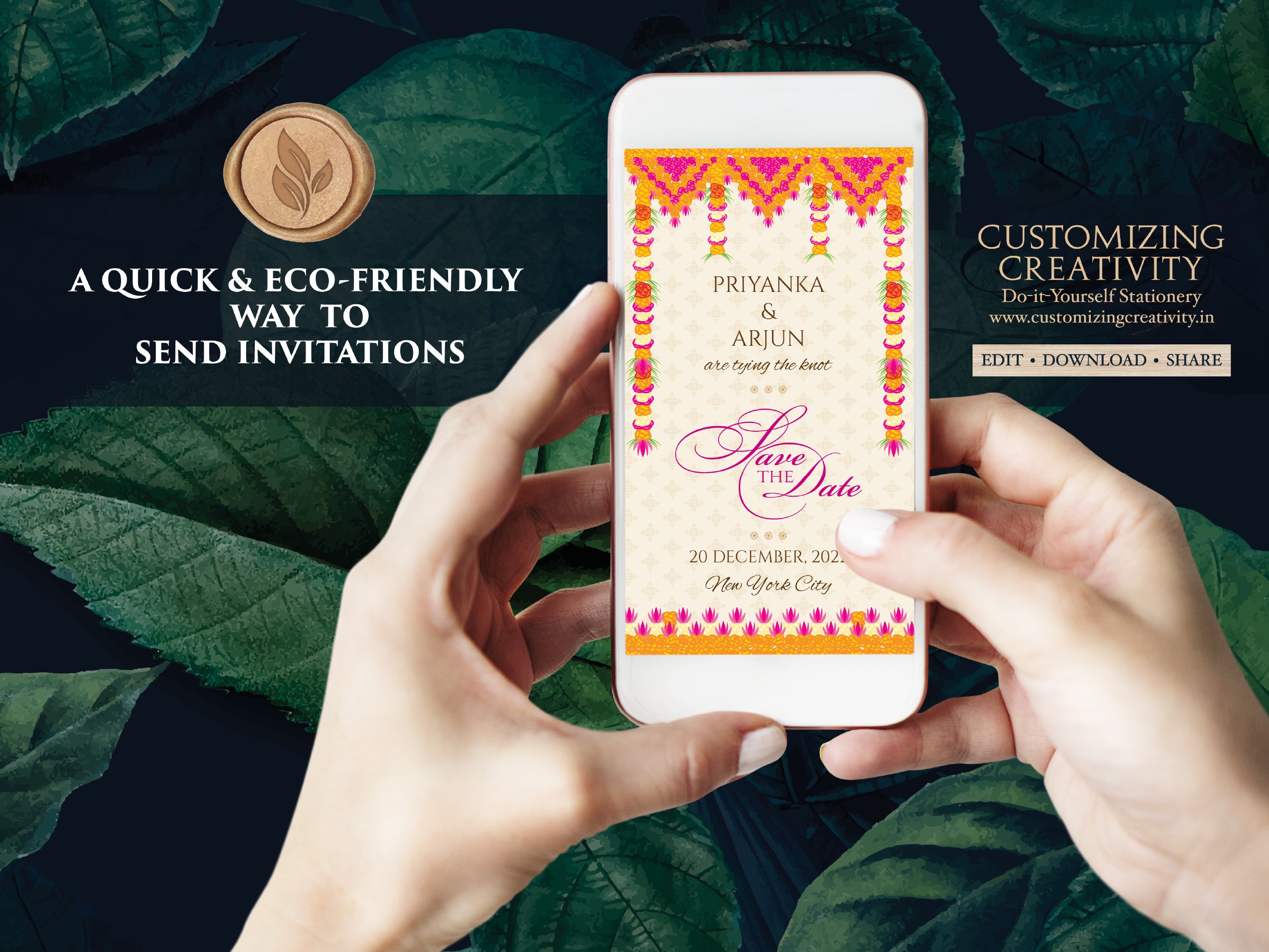 indian-save-the-date-digital-as-hindu-wedding-save-the-dates-etsy