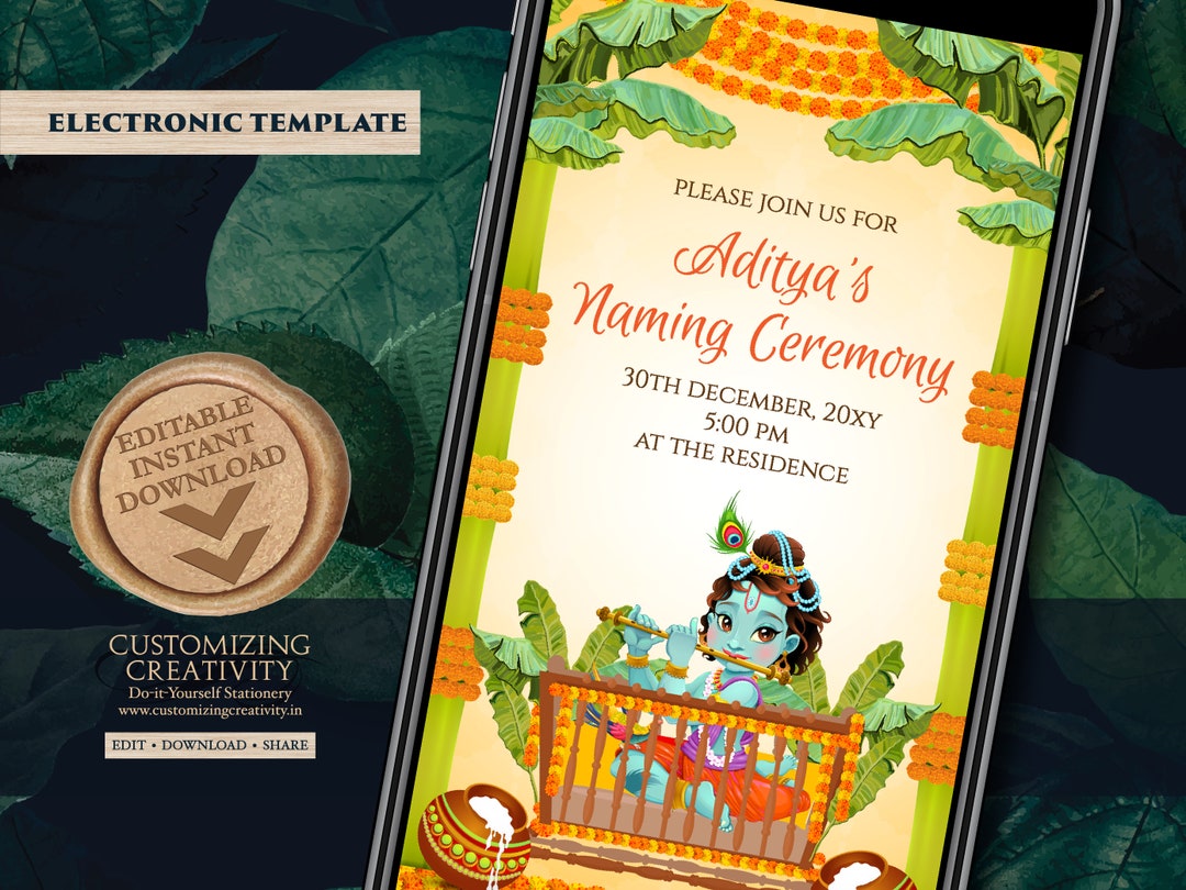 Naming Ceremony Invites Cradle Ceremony Invitation, Namkaran Sanskar