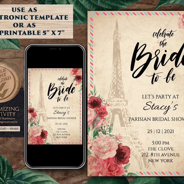 Eiffel Tower Invitation - Etsy