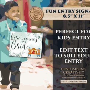 Fun Wedding Entry signs Indian, Here comes the bride signs as Ringbearer signs Indian, Bridal Welcome signs Indian, Quirky Wedding signs