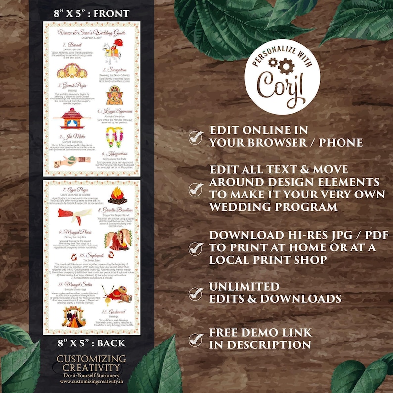 Programa de ceremonia de boda hindú: Guía de bodas gujarati (Descarga digital) imagen 2