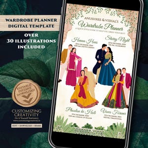 Digital Indian Wedding Wardrobe Planner: Hindu Program (Digital Download)