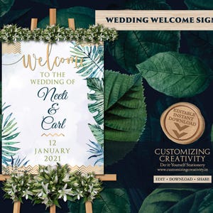Tropical Wedding Welcome Sign: Beach Destination Entry (Digital Download)