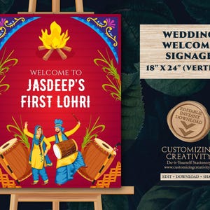 First Lohri posters Lohri Welcome Signs, Lohri decoration as Lohri Party sign, Welcome to Lohri sign & Happy Lohri decor, Happy Lohri banner