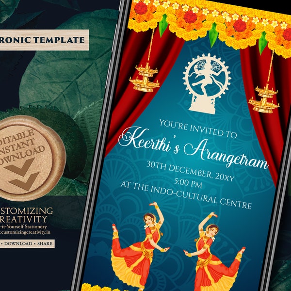 Arangetram Invitation Templates Etsy Arangetram Invitation Templates Etsy