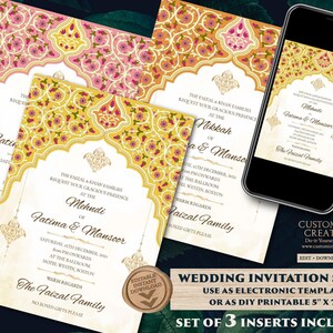 Muslim Wedding Invitation: Royal Arabic Nikkah Invite (Digital Download)