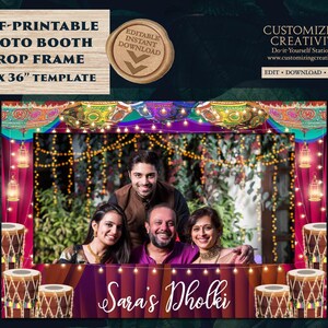 Dholki decor & Dholki decoration, Dholki PhotoBooth as Dholki Photoframe prop, Wedding Photo frame as Wedding Photo prop, Muslim Dhokli prop