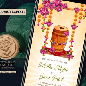 Dholki-uitnodigingen & Dholki uitnodigen digitale, Pakistaanse huwelijksuitnodigingen als moslimhuwelijksuitnodigingen, Mehndi-uitnodigingen als Dholki-kaarten