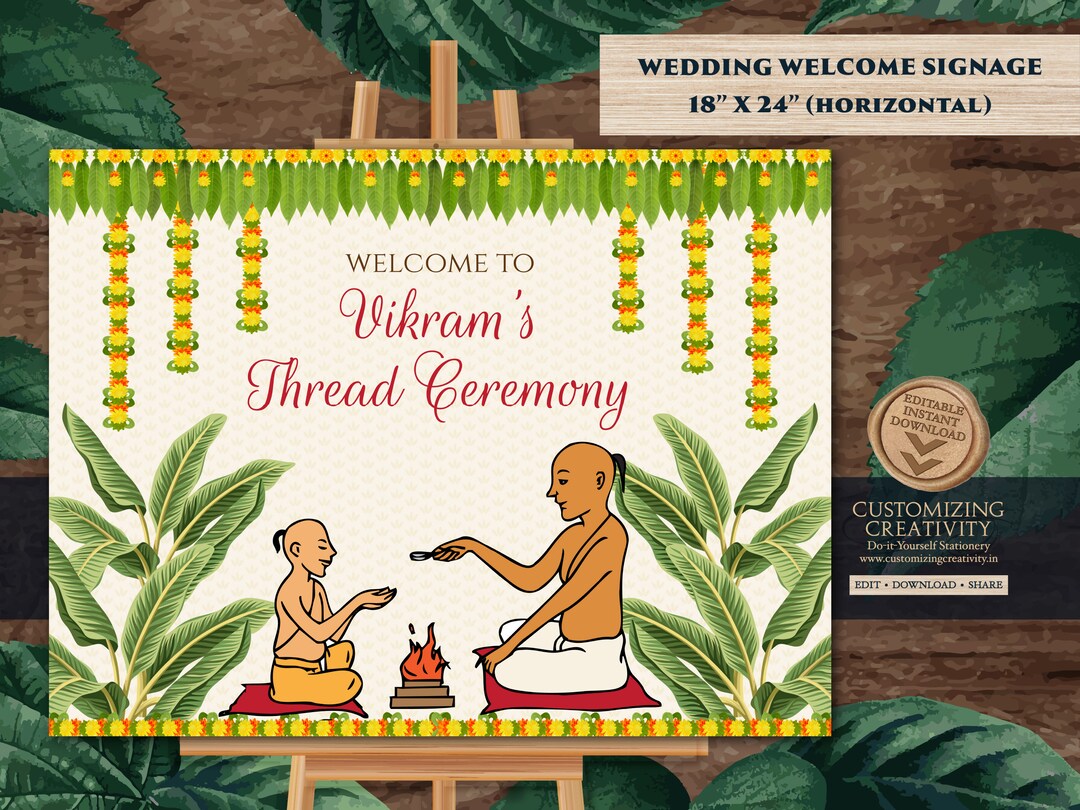 Thread Ceremony Sign as Upanayanam Sign Etsy