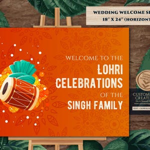 Lohri decoration as Welcome to Lohri Sign, Lohri Party signs as Welcome Lohri signs, Lohri decor signs, Lohri Welcome Signs & Lohri posters