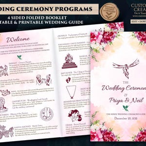 Hindu Ceremony program as Shaadi Program infographics Hindu wedding, Hindu Wedding Program as Indian Wedding Program printable Pheras guide