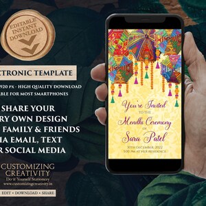 Digital Mehndi Invitation: Henna Party Electronic Template image 5