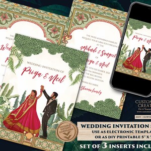 Convite de casamento indiano Convite de casamento hindu, cartões indianos digitais Cartões de casamento hindu, convite hindu e convite de casamento hindu indiano