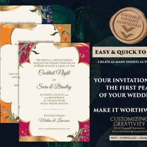 Moroccan Invitation Indian Wedding Arabic Invite Muslim Nikah - Etsy
