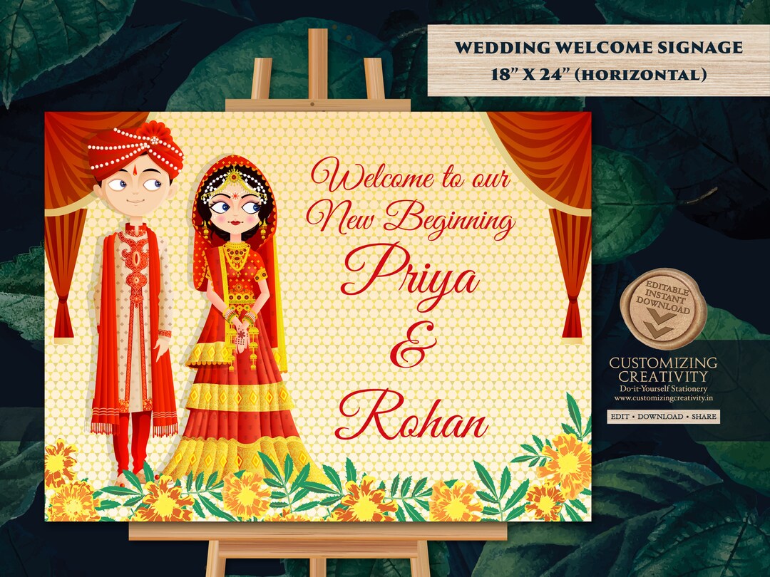Phera Welcome Sign Hindu Wedding Sign Indian Indian Wedding - Etsy