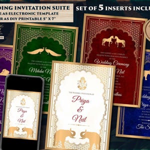 Indian Wedding Invitation Template: Hindu Shaadi Invite (Digital Download)