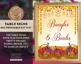 Letrero de estación de Bangles & Bindis: Decoración Mehndi (Descarga digital)