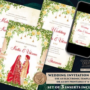 Invitation de mariage hindou et invitation de mariage indien, cartes de mariage hindoues comme invitation hindoue, carte de mariage indienne comme invitation de mariage hindou