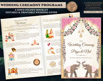 Gujarati Wedding program as Indian Wedding guide, Hindu Wedding Program & Indian Wedding program, Indian infographic Hindu wedding timeline