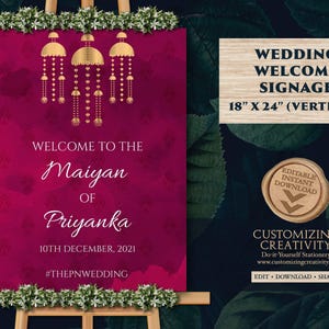 Choora Welcome Sign: Sikh Bangle Ceremony Poster (Digital Template)