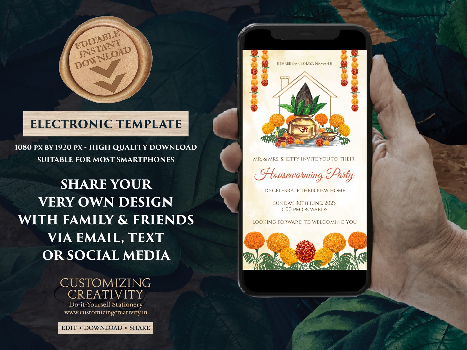 Indian Housewarming Invitations & Indian New Home Invites Etsy