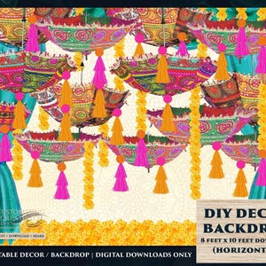 Mehndi Umbrella Backdrop: Indian Wedding Decor (Digital Download)