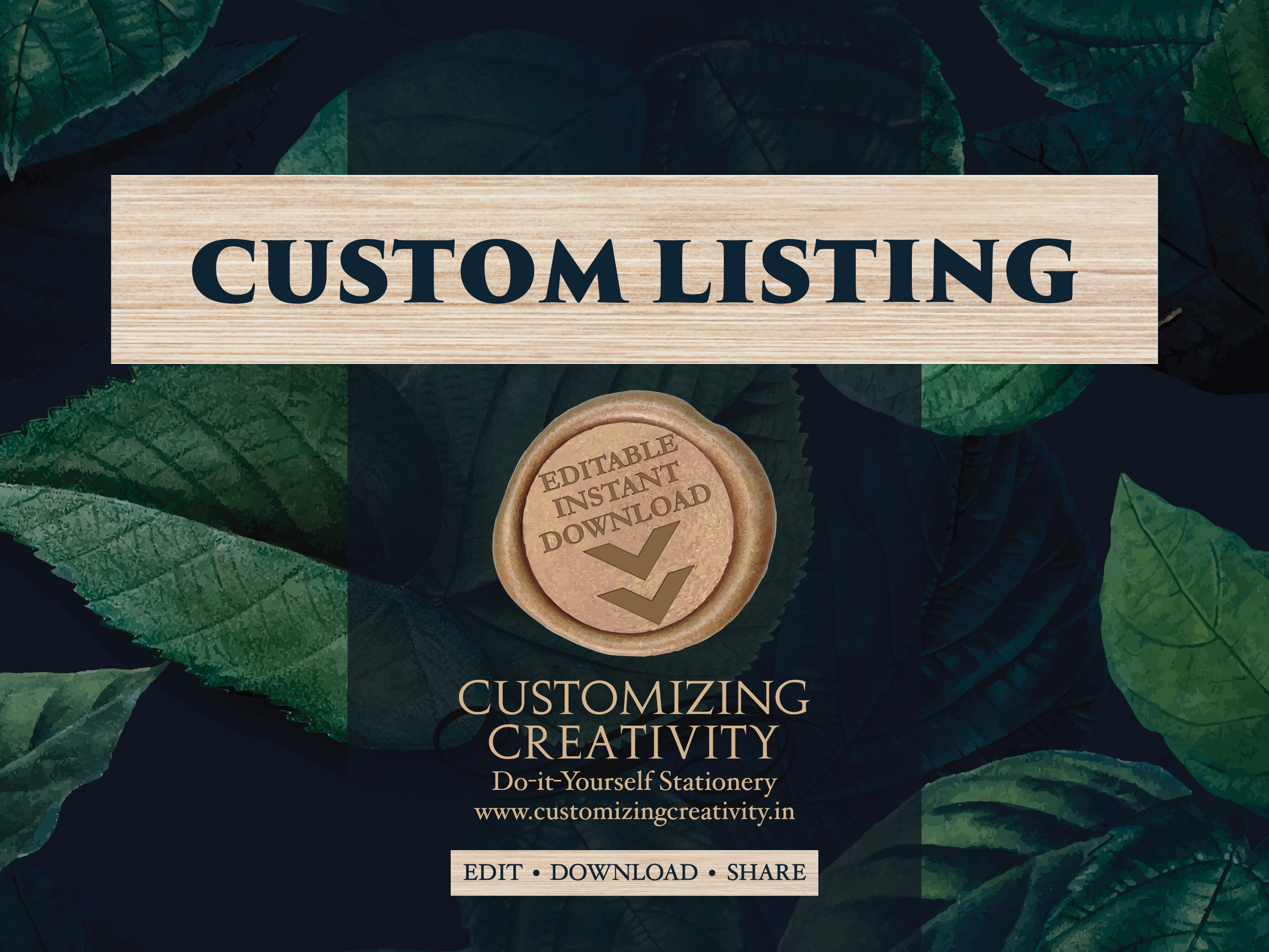 Custom Listing Etsy