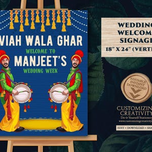 Punjabi Wedding Welcome Sign: Viah Wala Ghar (Digital Download)