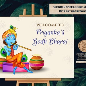 Godh Bharai welcome sign Sreemantham sign, Indian Baby shower welcome sign & Indian Baby shower sign, Valaikappu Seemantham welcome signs