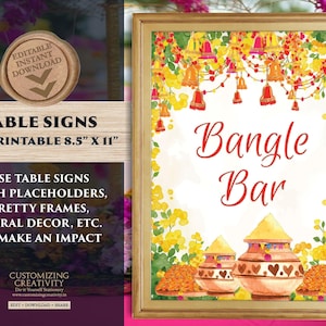 Bangle Bar Sign: Mehndi Haldi Indian Wedding Decor (Digital Download)