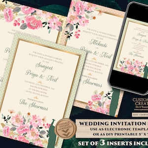 Cartes d'invitation paon pour invitation hindoue Mariage hindou, invitations indiennes comme invitation de mariage comme invitations de mariage paon indien