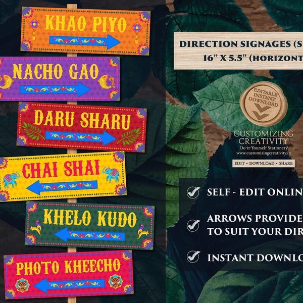 Mehndi Welcome Signage: Quirky Indian Truck Art Decor (Digital Download)