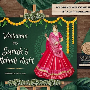 Mehndi Welcome Sign: Indian Wedding Signage (Digital Download)