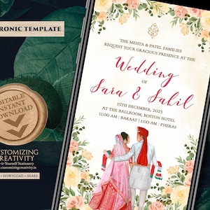 Indian Wedding invites as Digital Hindu Wedding cards, Hindu invitations as Hindu wedding invites, Indian Wedding cards & Indian invitations