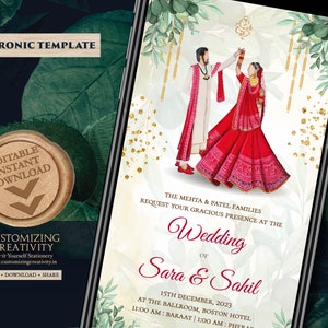 Invitations hindoues comme invitations de mariage hindou, cartes de mariage indiennes et invitations indiennes, invitations de mariage indien comme cartes de mariage hindoues numériques