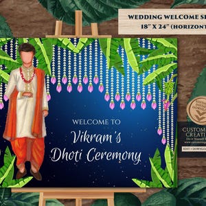 Dhoti function signs & Dhoti ceremony welcome sign, Pancha Kattu welcome sign as Panchalu welcome sign, South Indian Dhoti ceremony signs