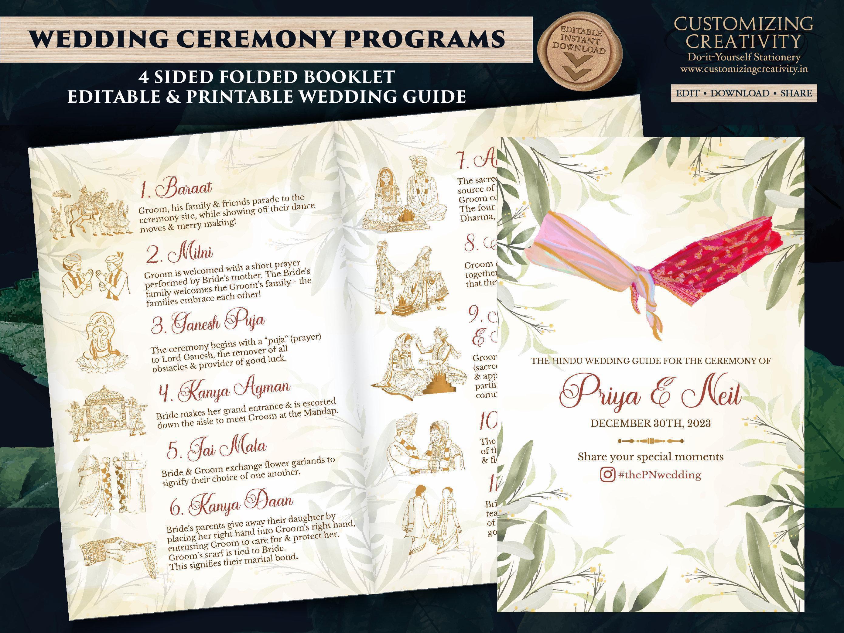 Hindu Wedding guide & Hindu Wedding Program, Hindu programs as Gujarati Wedding guide, Gujarati Wedding program as Gujarati ceremony guide