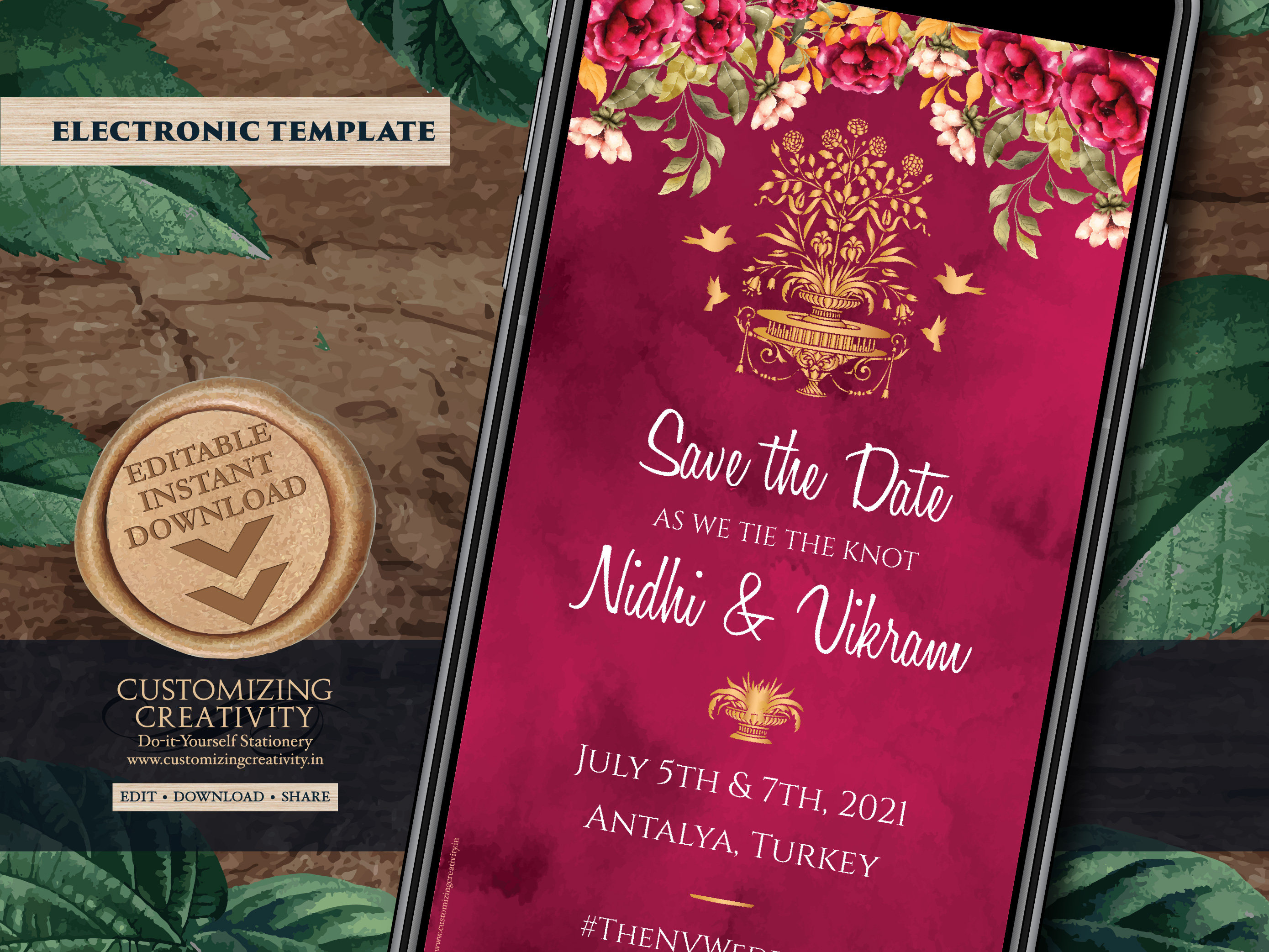 Save the Date Editable Template Digital Download for Your Etsy Save the Date Editable Template Digital Download for Your Etsy