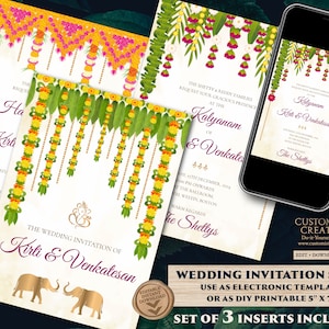 Cartes de mariage du sud de l’Inde et invitation de mariage du sud de l’Inde, invitation de mariage tamoul en tant que cartes de mariage tamoules, invitation de mariage tamoul Telugu