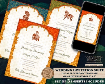 Indian Wedding Invitations as Elephant Invitation Indian, Peacock invitations Wedding as Indian invitations Hindu wedding, Indian Invites