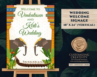 Telugu Wedding Welcome Sign | Etsy