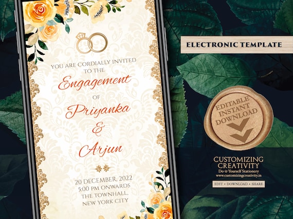 Indian Ring Ceremony Invites Digital as Engagement Invitations